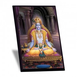 Foto di Bhagavan Krishna come Yogeshvara plastificata su supporto in legno