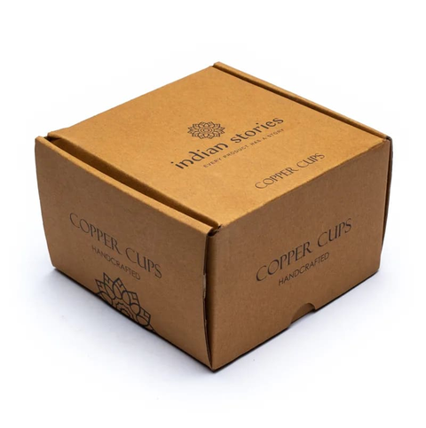 Bicchiere in rame disegno floreale inciso