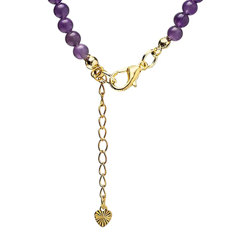 Collana regolabile ametista con ciondolo sole
