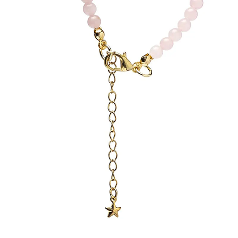 Collana regolabile quarzo rosa con ciondolo stella