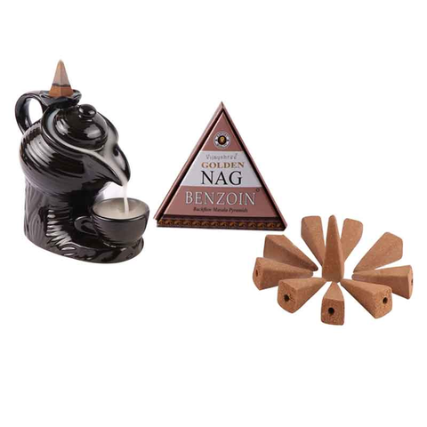Benzoin incenso cono backflow