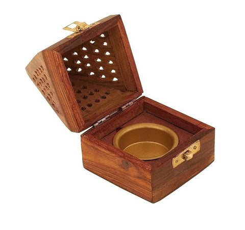 Bruciatore di incenso resina e grani in legno