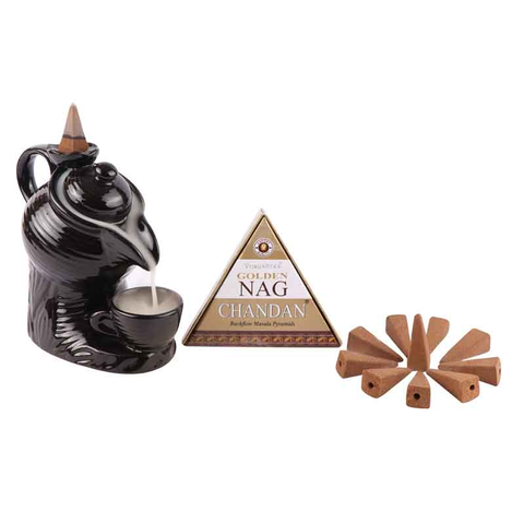 Chandan incenso cono backflow